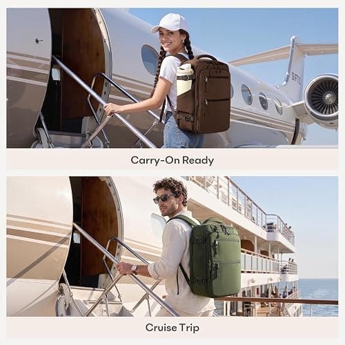 mibasies 30L Travel Backpack for Women & Men: Carry On Luggage Flight Approved, TSA Laptop Backpack with Water Bottle Pocket, Personal Item Bag Fits 15.6" Laptop for Weekender Business - Navy thumbnail 2
