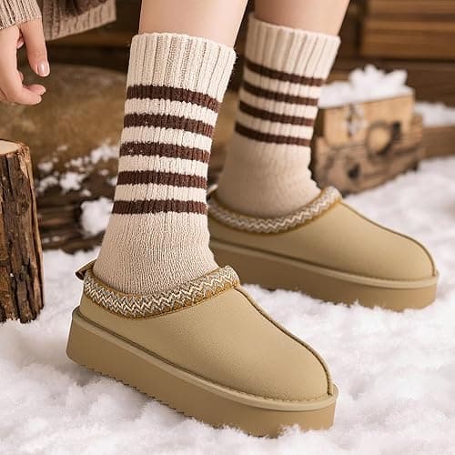 EVELLYHOOTD Slipper for Women Men Suede Braided Mini Boots with Fluffy Fur Lining Short Ankle Boots for Autumn Winter Warm Casual Comfort Shoes thumbnail 2