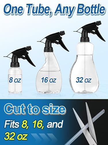 6Pcs 3 Modes Spray Bottle Nozzles Replacement Fit Standard 28/400 Neck | MADHOLLY DIY-Friendly Sprayer Tops, Mist/Stream/Off, Cuttable Tube for 8/16/32oz Bottle, for Plants, Hair, Cleaning thumbnail 4
