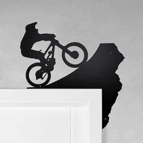 Metal Door Corner Frame Decor - Unique Mountain Bike Decorations, Ideal Best Gifts for Cyclist, Mountain Bike Accessories for Men - Image 1