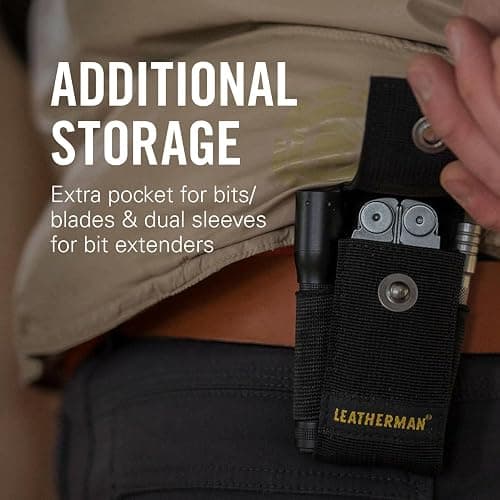 LEATHERMAN, Premium Nylon Snap Sheath with Pockets, Fits 4" to 4.5” Multi-Tools, Black, Medium thumbnail 5