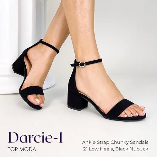 TOP Moda Darcie-1 Ankle Strap Dressy High Heel Sandal, Non-slip Sole, For Wedding, Party, Prom, Evening Wear, or Any Occasion, Sleek Style Block Heel Sandals thumbnail 6