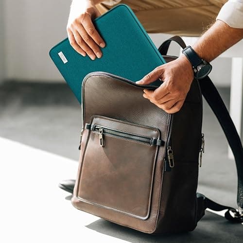 TECOOL 15.6 Inch Laptop Sleeve Protective Laptop Case 15.6 Inch for 15 15.6" HP Lenovo ThinkPad IdeaPad Dell Acer Asus Notebook Chromebook,Water-resistant Computer Case Laptop Bag with Pockets,Teal thumbnail 7