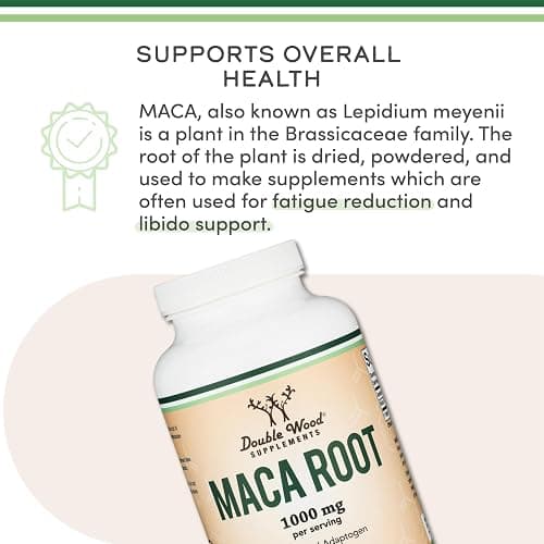 Maca Root Capsules for Women and Men, 300 Count (1,000mg of Black, Red, Yellow Maca Powder per Serving) Grown in Peru (for Energy, Performance, Motivation) by Double Wood thumbnail 6