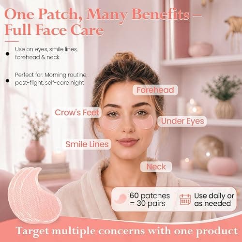 5000ppm PDRN Under Eye Patches - Salmon DNA Collagen Eye Mask, 60 Ct | with Niacinamide for Dark Circles, Puffiness & Fine Lines -Hydrogel Eye Gels for Tired Eyes, Self Care Gift for Women thumbnail 5
