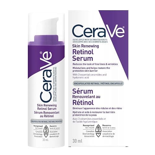 CeraVe Retinol Serum for Face, Skin Renewing Retinol & Hyaluronic Acid Serum for Men & Women. Anti Aging to Improve Appearance of Fine Lines & Wrinkles. Fragrance-Free & Non-Comedogenic. 30mL - Image 1
