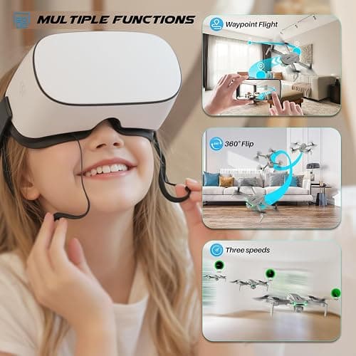 SIMREX Drone With Camera 1080P for Kids And Adults, RC Quadcopter Drone with Altitude Hold, Mini Drone With One Key Start, Waypoint Fly, Headless Mode, 3D Flip, 3 Speeds, Remote Control Drone for Beginners thumbnail 5