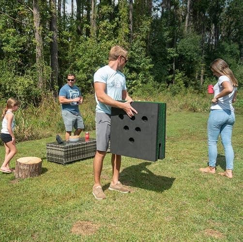 PutterBall Original Golf Putting Game Set – Backyard 12 ft Putting Green Pong Style Golf Mat with 2 Putters, 2 Balls & Hole Covers (PutterBall Original) thumbnail 5
