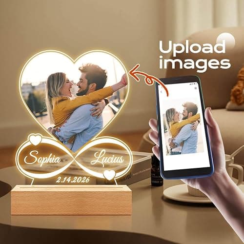 Custom Picture Frames, Personalized Photo Frame, Customized Picture Frames, Personalized Anniversary Valentines Day Gifts for Women Men Her Him Girlfriend Boyfriend Mom Dad Couple Baby Kid Family Pet thumbnail 3