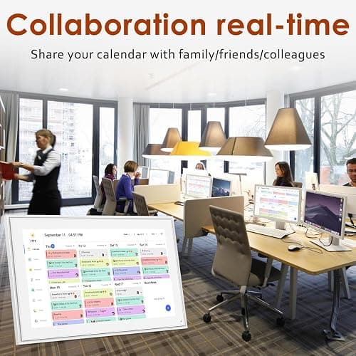 Digital Calendar 15.6 Inch, Electronic Calendar Chore Family Schedules, Smart Weekly and Monthly Planner, 1920 * 1080P IPS Touchscreen Interactive Display - Wall Mount White thumbnail 6