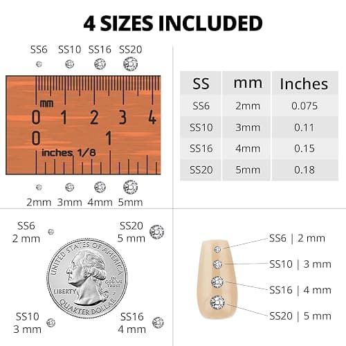 30200Pcs Metallic Gold Resin Flatback Rhinestones with b7000 Jewelry Glue Fix for Crafts Clothes Clothing Crafting Fabric Costumes, Flat Back Rhinestones Bulk, Gems Sets Bedazzle Kit 2-5mm thumbnail 4