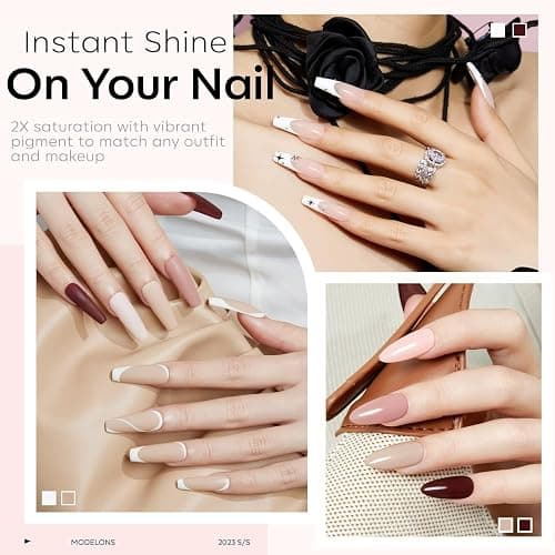 Modelones 24 Pcs Gel Nail Polish Kit, 20 Colors Nude Pink Milky White Gel Polish Neutral Brown Christmas Winter Nail Gel Polish Set Soak Off Manicure Gifts thumbnail 5
