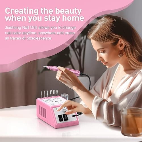 20000RPM Electric Nail Drill Professional Nail File Drill Acrylic Nails Kit for Manicure Gel Nail Polish Remover with 1 Pack of Sanding Bands(Pink) thumbnail 7