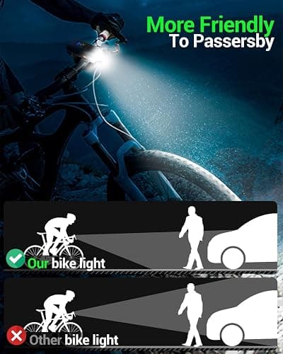 Victoper Bike Light, High Lumens Super Bright Bicycle Lite, 6+4 Modes USB Rechargeable Bike Headlight & Taillight Set, Waterproof Safety Bike Front & Rearlight for Road, Mountain, Night Riding thumbnail 4