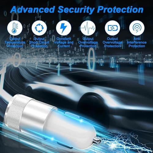 iPhone Car Charger Fast Charging, [Apple MFi Certified] 60W Dual USB-C Power Cigarette Lighter Car Charger+Type-C Cable&Lightning Cable for iPhone 16 15 14 13 12 Pro Plus XS XR iPad, Samsung, Carplay thumbnail 3