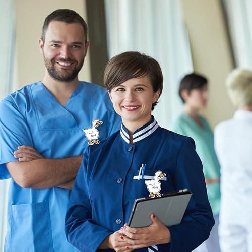 Cute Goose Badges Reels Funny Badge Holder Retractable Accessories ID Clip for Nursing Nurses Doctor Student Teacher Healthcare Medical Work Assistant MA CNA RN ER Office Gifts thumbnail 2