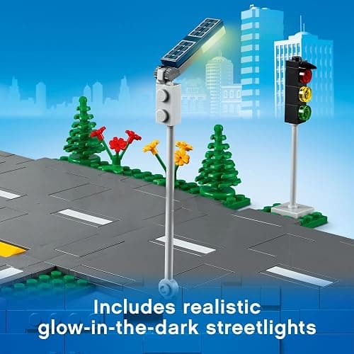 LEGO City Road Plates 60304 - Building Toy Set, Featuring Traffic Lights, Trees, Glow in The Dark Bricks, Combine City Series Sets, Great Gift for Kids, Boys, and Girls Ages 5+ thumbnail 5