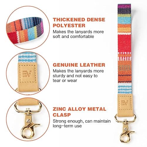 EcoVision Cute Keychain Lanyards for Keys, Wristlet Key lanyard for Women, Badge Lanyards Strap with 2 keyrings thumbnail 3