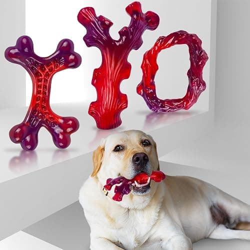 (3 Pack) Frienhund red heavy-duty dog chew toys  thumbnail 8