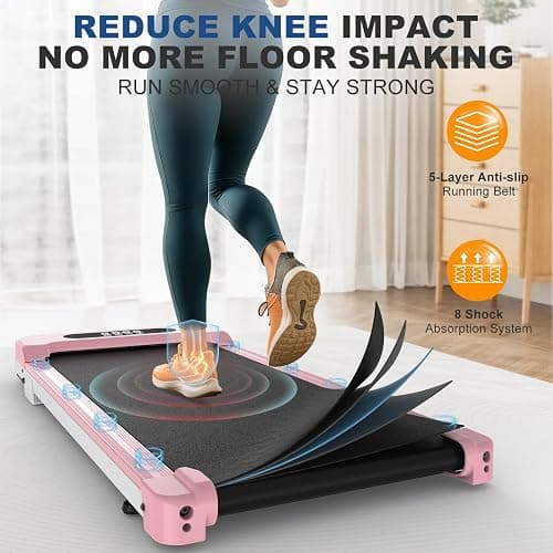 Incline Walking Pad, 3 in 1 Under Desk Treadmill with Ultra Quiet < 40dB, 2.5HP Portable Treadmill for Home Office, Wide Running Belt with 330LB Capacity, Remote Control & LED Display thumbnail 4