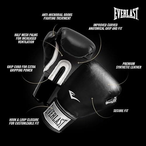 Everlast Prostyle 2 Boxing Gloves, Entry Level Training Gloves for Men and Women, Secure Fit Hook and Loop Closure & Ventilation, Heavy Bag & Speedbag Training thumbnail 4