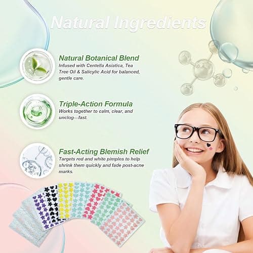 Star Pimple Patches for Face (400 Counts) Festival Beauty Party, Hydrocolloid Cute Acne Patches Cover Zits Blemishes, Zit Patches Spot Stickers Acid Tea Tree Oil,Zit Patches Pads for Skin Care thumbnail 7
