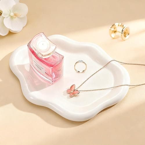 Ceramic White Jewelry Tray, Trinket Dish, Ring Dish, Room Funky Decor Aesthetic, Decorative Cloud Vanity Key Tray for Women, Ring Holder Dish, Cute Jewelry Plate Bowl Room Decor Aesthetic thumbnail 3