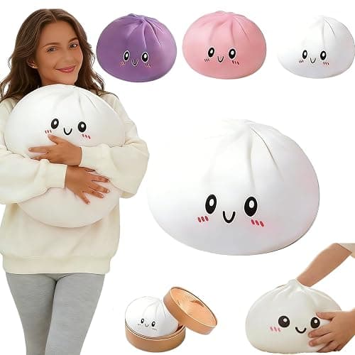 Glitter Dumpling Squishy Box Bulk,4Inch Surprise Dumpling Squishy Stress Ball,Squishy Bun,Random 14 Colors Mystery Gift Box for Adult Classroom Prizes Party Favor (White M 15cm/5.9 Inch) - Image 1