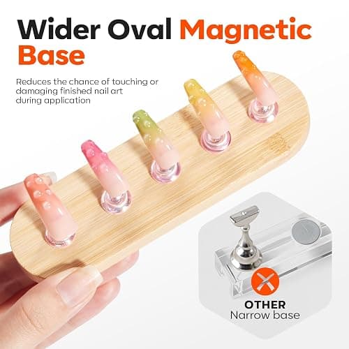 Modelones Nail Stand, Wider Display Base for Press Ons Nail Tips Holders | Heart Display Base Standard Pinky Nail Stands for False Nail Tips Practice Painting 100PCS Adhesive Double-sided Tape thumbnail 4