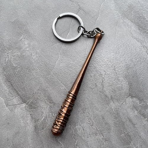 Zatibvy Negan's Bat Keychain 3.7" Zinc Alloy Lucille Baseball Bat Keyring Cosplay Accessories thumbnail 5