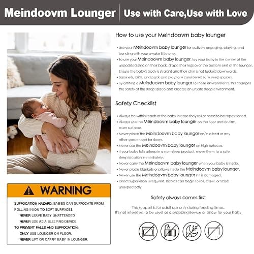 Baby Lounger - Snuggle Cozy Me Infant Lounger for Newborns | Breathable & Soft, Portable Awake-Time Pad, Essential Baby Gift (Lounger Cover Included) thumbnail 9