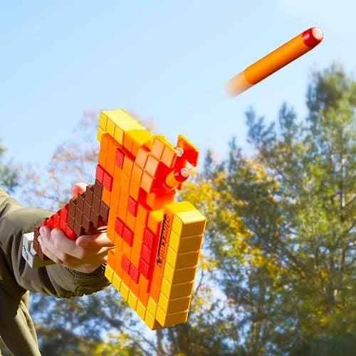Nerf Minecraft Firebrand, Dart Blasting Axe, 6 Nerf Elite Foam Darts, Design Inspired by Minecraft Axe in The Game, Pull Down Priming, Minecraft Toys thumbnail 5