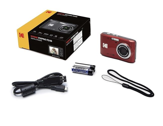 Kodak PIXPRO FZ45 Digital Camera + Black Point & Shoot Camera Case + Transcend 64GB SD Memory Card + Tri-fold Memory Card Wallet + Hi-Speed SD USB Card Reader + More! (Red) thumbnail 6