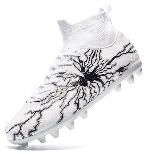 HRJR Kids Soccer Cleats Boys Girls Training Football Cleats Youth High-top Soccer Shoes for Little/Big Professional Athletic Outdoor Football Shoes - Image 1