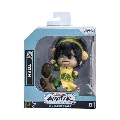 Jazwares Avatar: The Last Airbender Toph - 4-Inch Mini Figure in Kawaii Style in Dynamic Pose with Display Base thumbnail 2