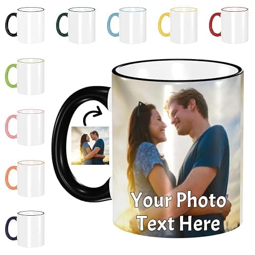 XEEVYAP Customize Photo Coffee Mugs Personalized Mug with Picture Text Image Logo Customized 11 Oz Tea Cup for Men Women Customized Gifts Dad Mom Family Best Friend, Black thumbnail 2