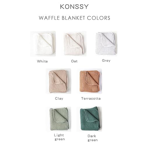 Konssy Waffle Baby Blanket - Soft & Cozy Nursery Swaddle Blanket, Lightweight Toddler Throw for Boys & Girls, Ideal for Wrapping (Oat) thumbnail 8