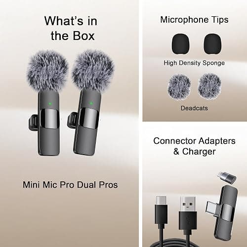 Mini Mic Pro (Newest Model) - Original Wireless Microphone for iPhone, iPad, Android, Lavalier Microphone for Video Recording - iPhone Mic Crystal Clear Recording with USB-C for Podcast Microphone - Black thumbnail 6