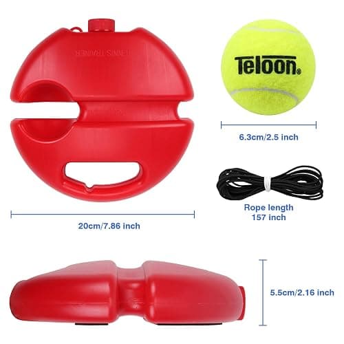 Teloon Solo Tennis Trainer Rebound Ball with String for Self Tennis Practice Training Tool for Adults or Kids Beginners with 2 String Balls Elastic and a Portable Mesh Bag thumbnail 8