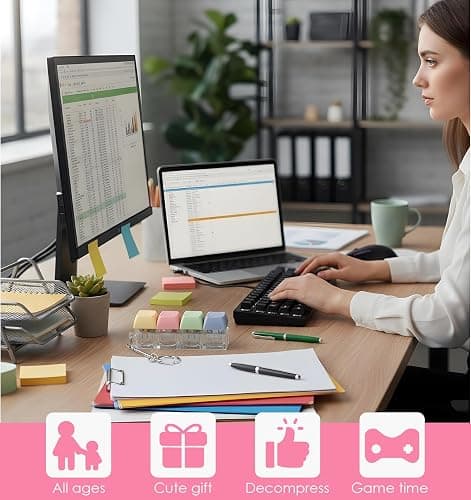Keyboard Fidget Keychain, Mini Fidget Keyboard Clicker Keycap Stress Relief Toy for Adults to Relieve Anxiety & Pass Time (Assorted Colors) thumbnail 5