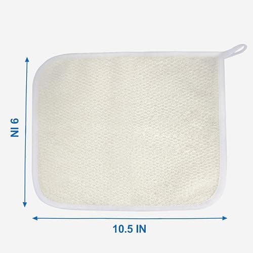 Exfoliating Washcloth (3 Pack), Shower Cloth for Body and Face Exfoliator Scrubber, Two Sides Exfoliate Shower Rag Wash Cloths Nylon Cotton Loofah Sponge Scrub Towel estropajos para el cuerpo thumbnail 2