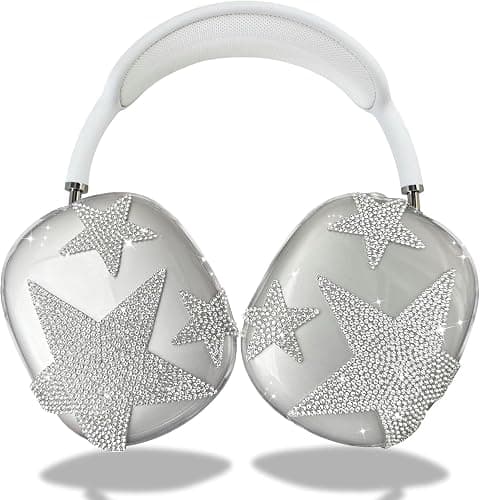 Case Cover for AirPods Max Headphones,Clear Soft Ear Cups Cover Accessories for Apple AirPods Max (2024/2020) (Stars) - Image 1