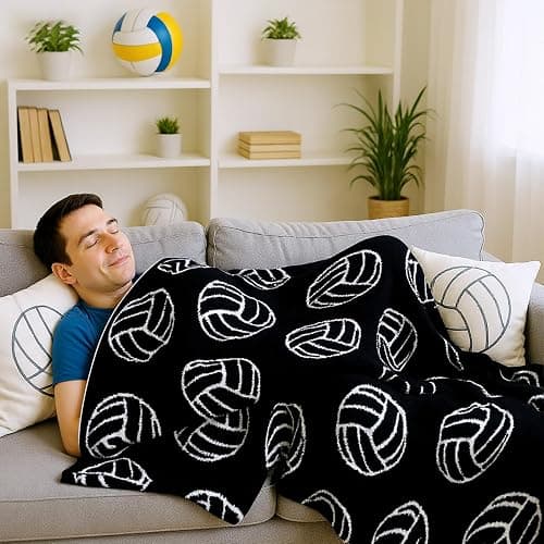 Remagr Volleyball Blanket Gifts for Sport Lover Cute Soft Cozy Fluffy Microfiber Throw Christmas Blanket Gifts for Living Room Sofa Bed, 60 x 50 Inches thumbnail 6