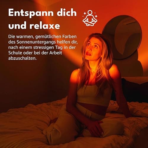 Aromaholik Sunset Lampe LED RGB, Sonnenuntergang Projektionslampe mit HD Linse, 180° drehbar, USB, Fernbedienung, TikTok Stimmungslicht thumbnail 4