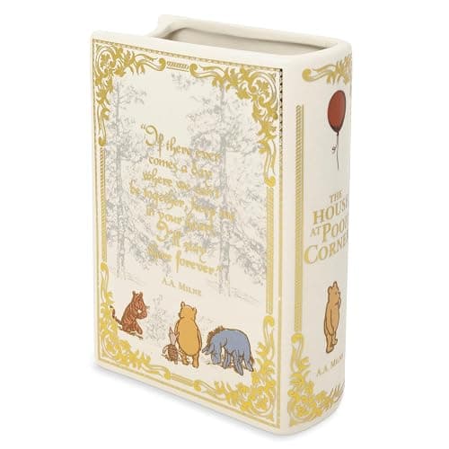 Steel Mill & Co Original Book-Shaped Decorative Vase, Ceramic Vases for Home Decor, Cute Bookshelf Decor, Unique Vase for Book Lovers (Large - The House at Pooh Corner) thumbnail 4