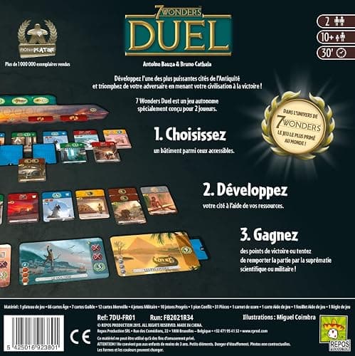 7 Wonders - Duel (English) - Board Games - Strategy/Civilization - Games for Family - Ages 10+ - 2 Players - 30 to 45 Minute Playtime - Made by Asmodee thumbnail 3
