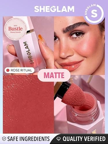 SHEGLAM Color Bloom Liquid Blush Makeup for Cheeks Matte Finish - Rose Ritual thumbnail 7