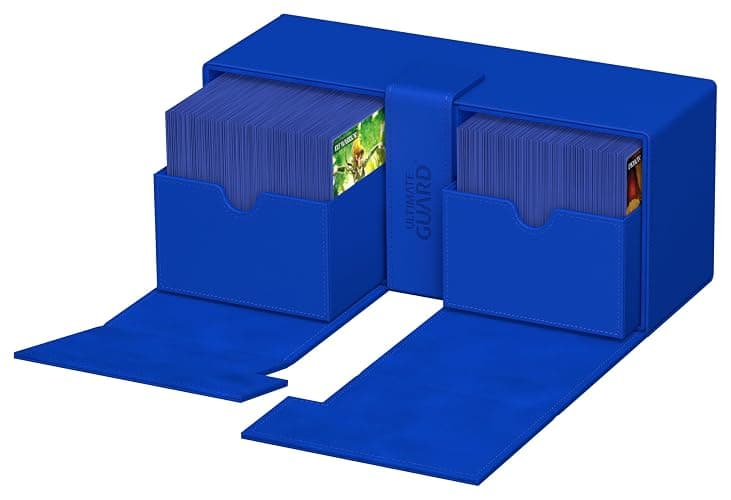 Ultimate Guard Twin Flip'n'Tray 266+, Deck Case for 266 Double-Sleeved TCG Cards + Dice Tray, Blue, Independent Magnetic Closure & Microfiber Inner Lining thumbnail 8