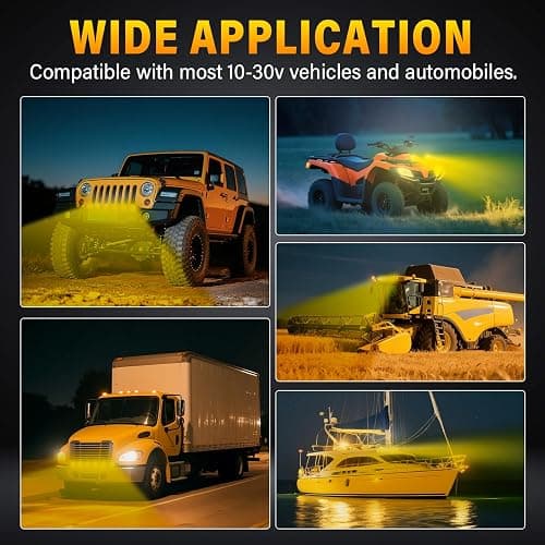 Willpower 52 inch 240W Amber Straight Curved Adjustable & Linkable LED Light Bar with Wiring, Spot Flood Beam Off Road 4X4 Driving Fog Lights for 12V 24V Vehicle 8WD Car UTV SUV Truck Tractor Trailer thumbnail 7