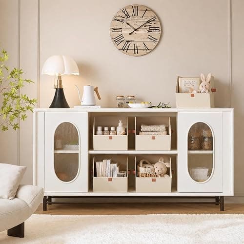 Homsorout Fabric Closet Storage Cubes - 6 Pack Square Storage Bins with Dual Handles for Clothes, Towels, Toys, Cube Storage Organizers for Bedroom, Nursery, Shelves, Closet, Small Spaces, Beige thumbnail 2